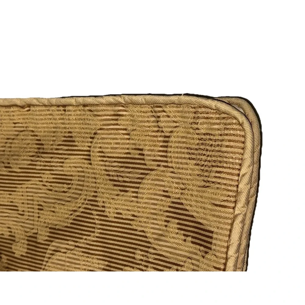 Custom Luxury Duvet Cover Full Size Damask Stripe Print Brown Gold Beige RARE